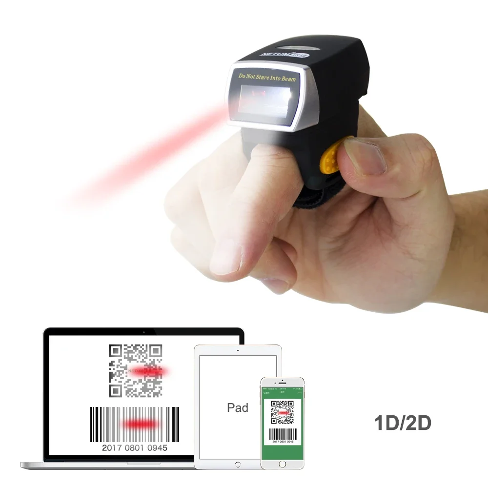 Barcode Scanner 2D - NEW Netum Mini Finger Ring Bar
