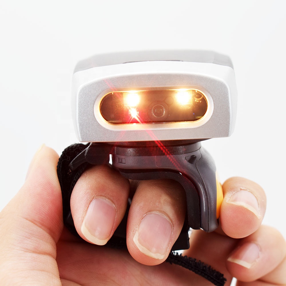 Barcode Scanner 2D - Portable Wireless 2D Ring Finger Barcode