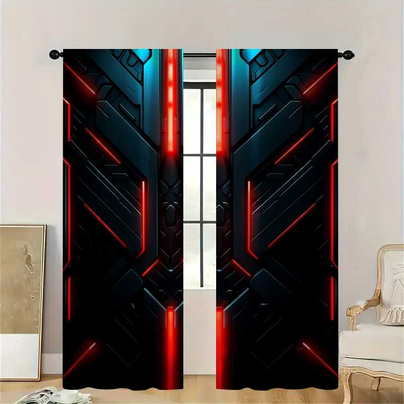 2pcs Tech Geometric Curtains w - đánh giá và giá Tech Office Youtube