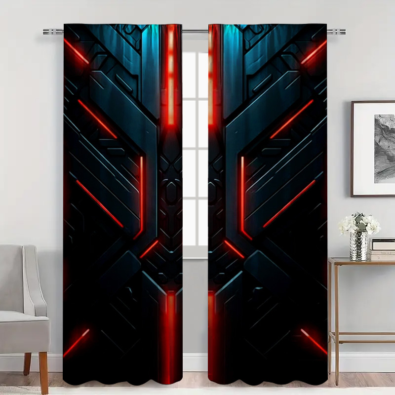 2pcs Tech Geometric Curtains w - đánh giá và giá Tech Office Youtube
