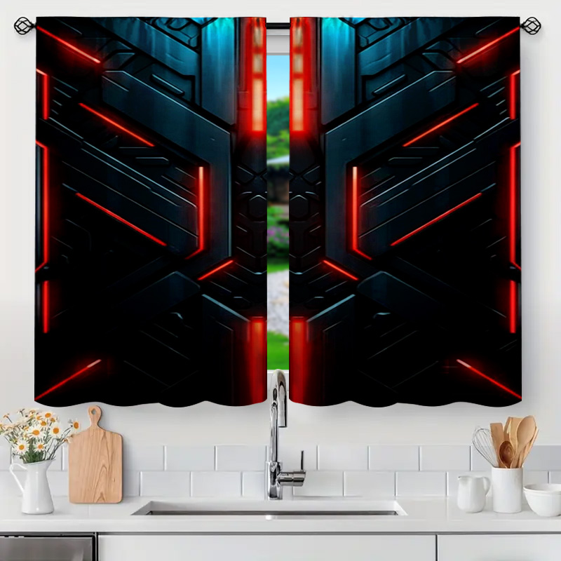 2pcs Tech Geometric Curtains w - đánh giá và giá Tech Office Youtube