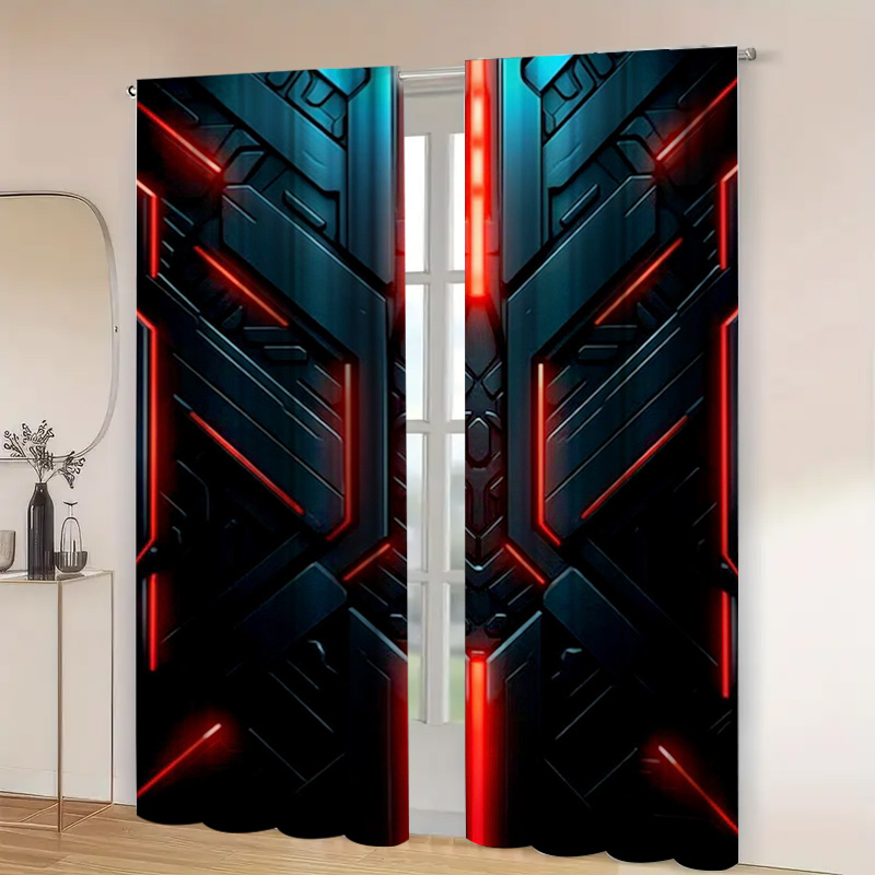 2pcs Tech Geometric Curtains w - đánh giá và giá Tech Office Youtube