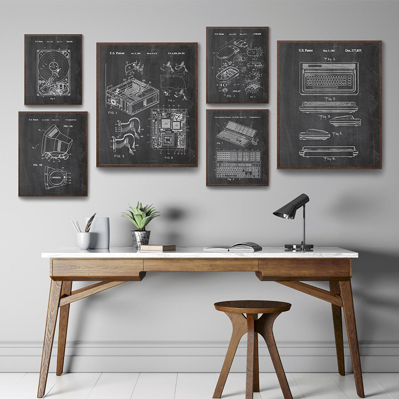 6Pcs Vintage Computer Patent W - đánh giá và giá Office Tech Decor