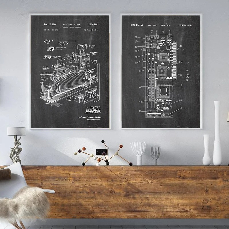 6Pcs Vintage Computer Patent W - đánh giá và giá Office Tech Decor