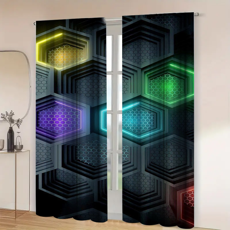 2pcs Modern Geometric Curtains - đánh giá và giá Tech Office Youtube