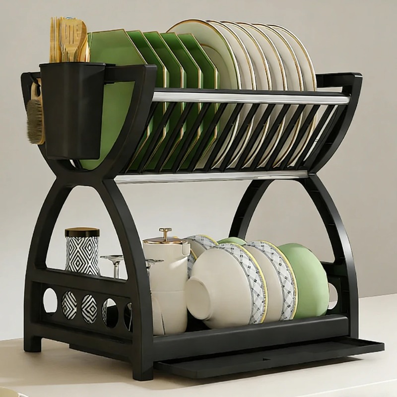 2 Tier Dish Drying Rack Kitche - đánh giá và giá Server Rack Shelf