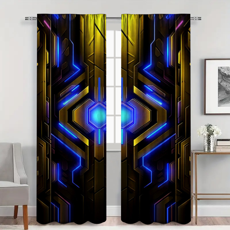 2pcs Geometric Tech Curtains w - đánh giá và giá Tech Office Youtube