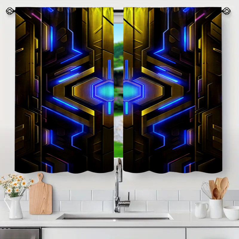 2pcs Geometric Tech Curtains w - đánh giá và giá Tech Office Youtube