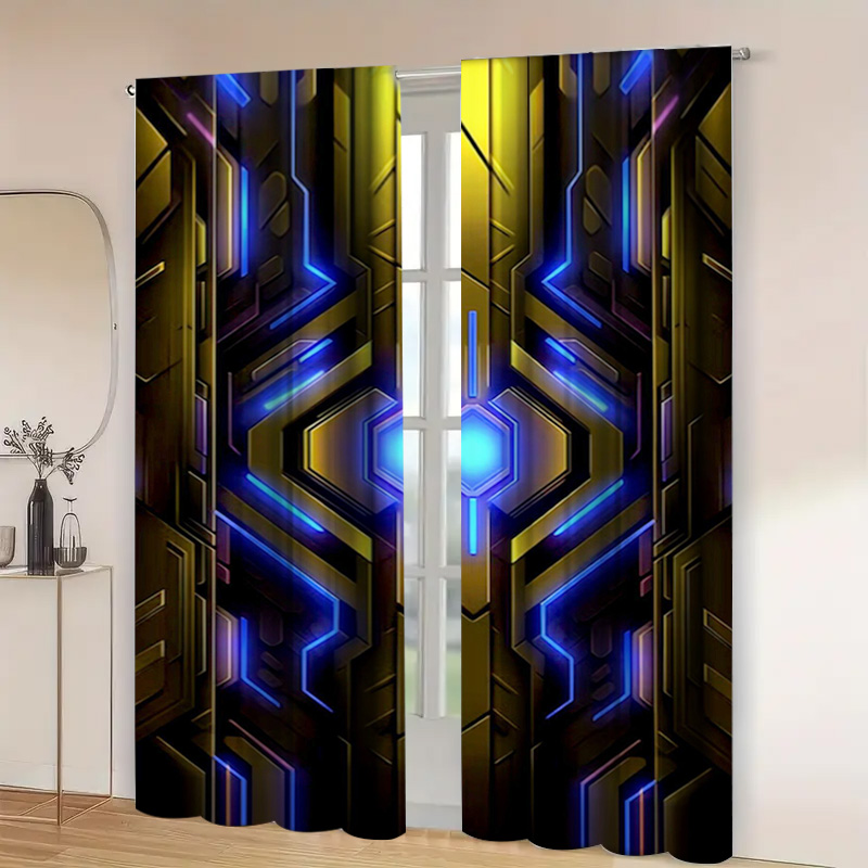 2pcs Geometric Tech Curtains w - đánh giá và giá Tech Office Youtube