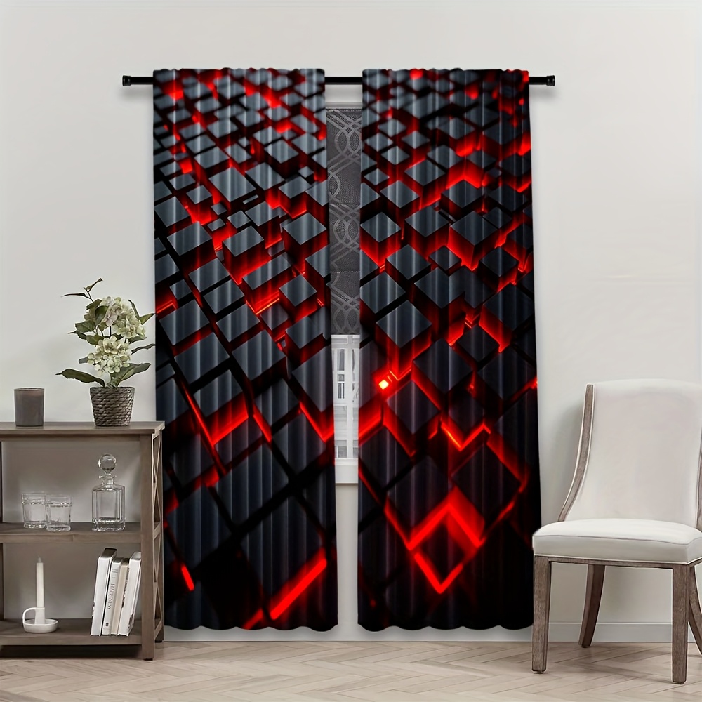 2pcs Geometric Curtains Red Bl - đánh giá và giá Tech Office Youtube