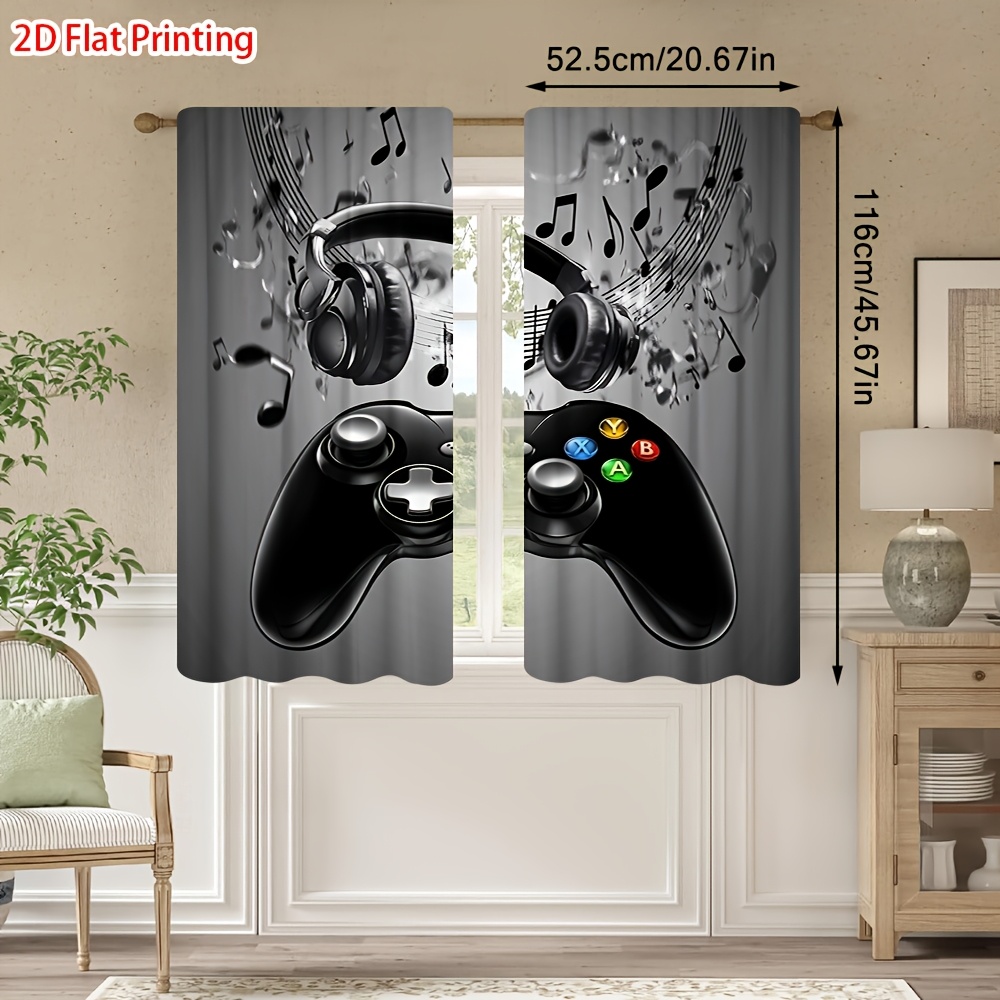2pcs Game Controller Curtains  - đánh giá và giá Office Tech Decor