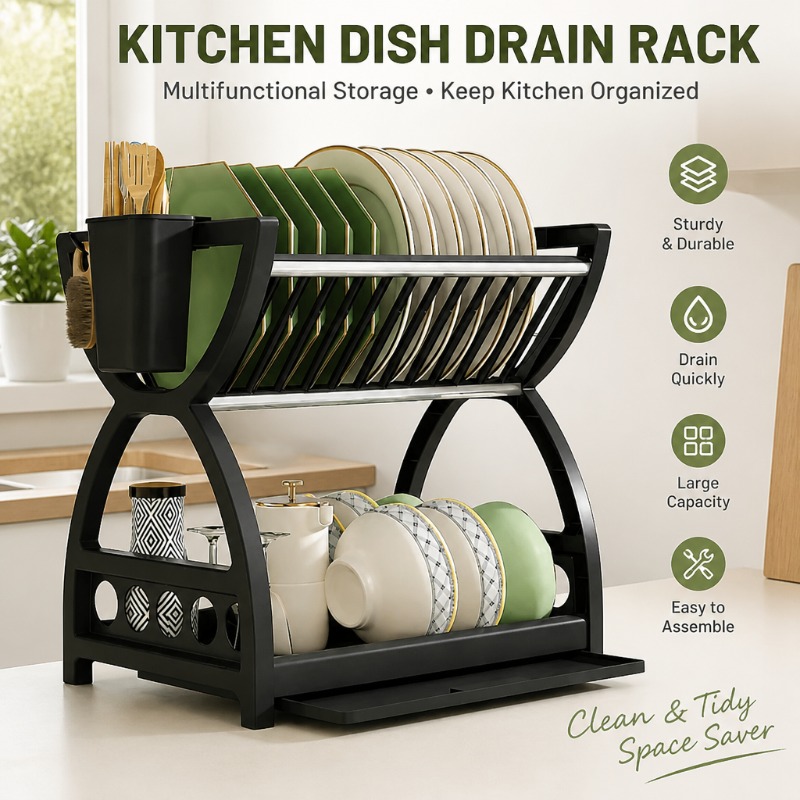 2 Tier Dish Drying Rack Kitche - đánh giá và giá Server Rack Shelf