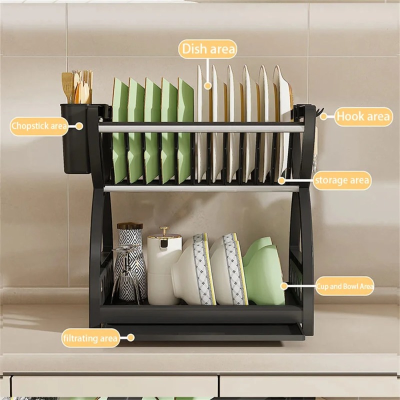 2 Tier Dish Drying Rack Kitche - đánh giá và giá Server Rack Shelf